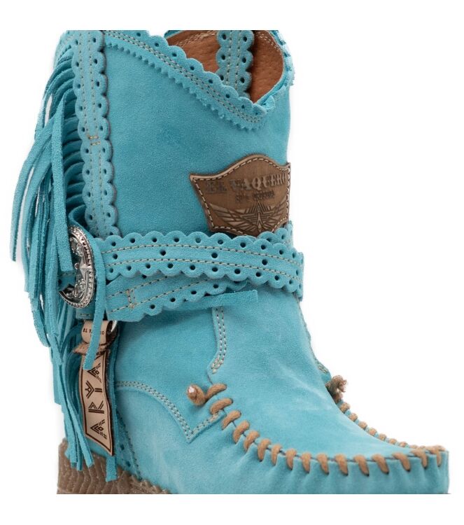 El Vaquero El Vaquero dames enkellaarzen sleehak blauw Marine El Vaquero Dames Enkellaarzen met sleehak in Turquoise Blauw online kopen