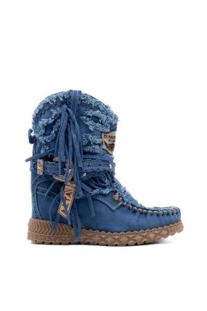 el vaquero dames enkelboots sleehak blauw