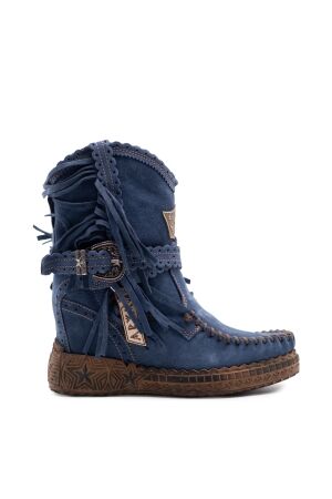 El Vaquero dames enkellaars sleehak blauw