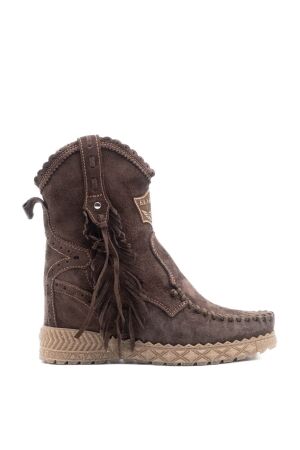 el vaquero dames enkelboots sleehak bruin
