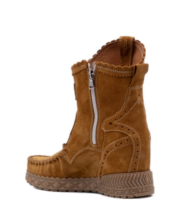 El Vaquero El Vaquero dames enkellaarzen sleehak bruin Mou El Vaquero Dames Enkellaarzen met sleehak in Bruin online kopen