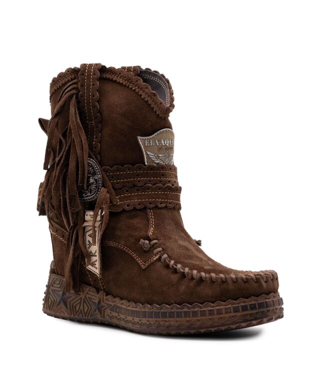 El Vaquero El Vaquero dames enkellaars sleehak bruin Arya Silverstone Chocolate El Vaquero Dames Enkellaarzen met sleehak in Bruin online kopen