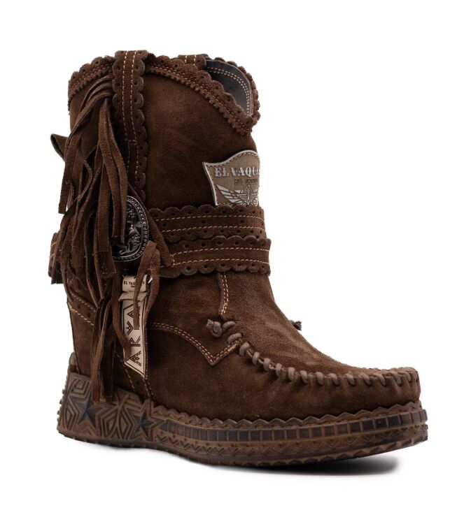 El Vaquero El Vaquero dames enkellaars sleehak bruin Arya Silverstone Chocolate El Vaquero Dames Enkellaarzen met sleehak in Bruin online kopen