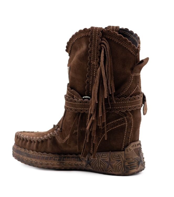 El Vaquero El Vaquero dames enkellaars sleehak bruin Arya Silverstone Chocolate El Vaquero Dames Enkellaarzen met sleehak in Bruin online kopen