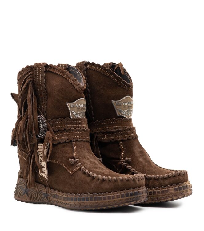 El Vaquero El Vaquero dames enkellaars sleehak bruin Arya Silverstone Chocolate El Vaquero Dames Enkellaarzen met sleehak in Bruin online kopen