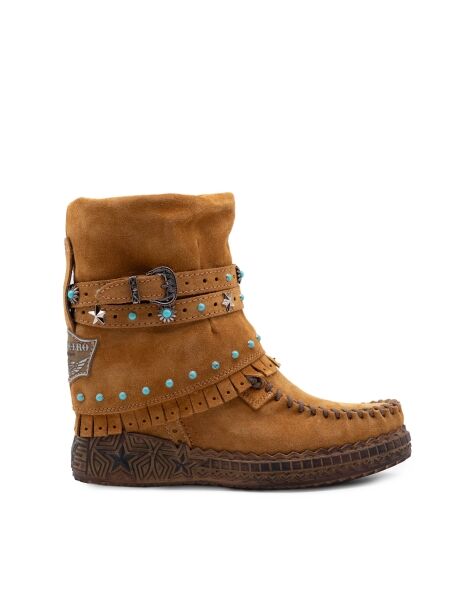 El vaquero Dames enkellaars sleehak cognac