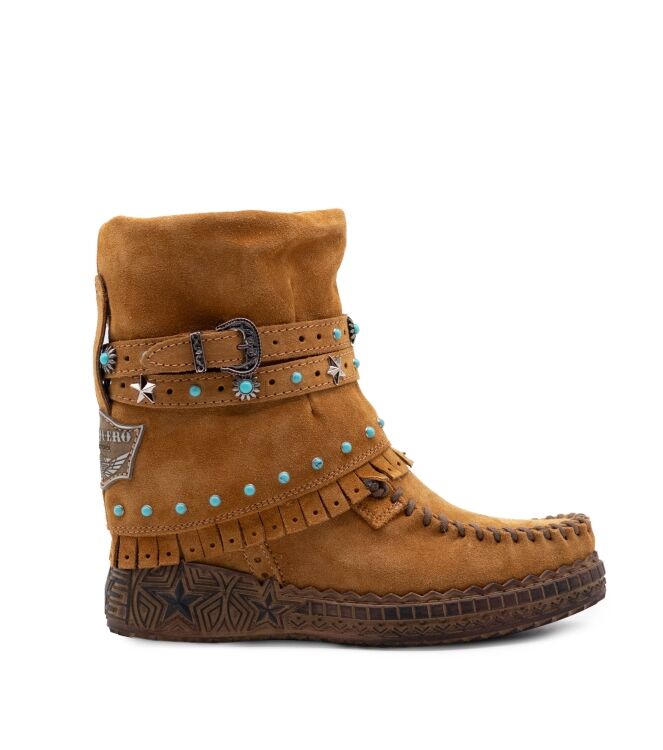 El Vaquero El Vaquero dames enkellaars sleehak cognac Melbourne Silverstone Mou El Vaquero Dames Enkellaarzen met sleehak in Naturel online kopen