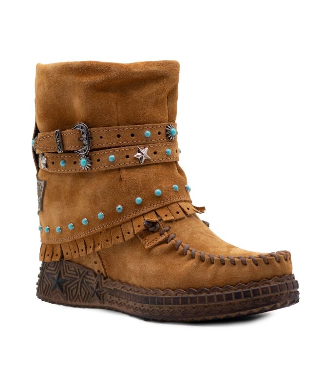 El Vaquero El Vaquero dames enkellaars sleehak cognac Melbourne Silverstone Mou El Vaquero Dames Enkellaarzen met sleehak in Naturel online kopen