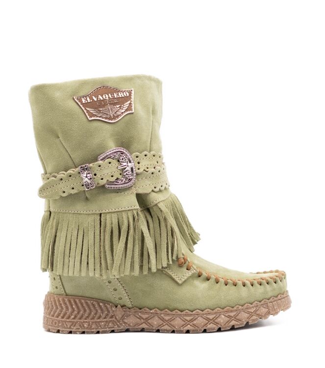 El Vaquero El Vaquero dames enkellaarzen sleehak groen Wasabi El Vaquero Dames Enkellaarzen met sleehak in Groen online kopen