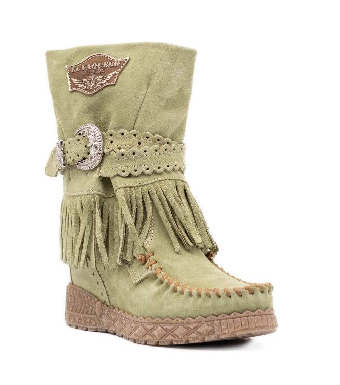 El Vaquero El Vaquero dames enkellaarzen sleehak groen Wasabi El Vaquero Dames Enkellaarzen met sleehak in Groen online kopen