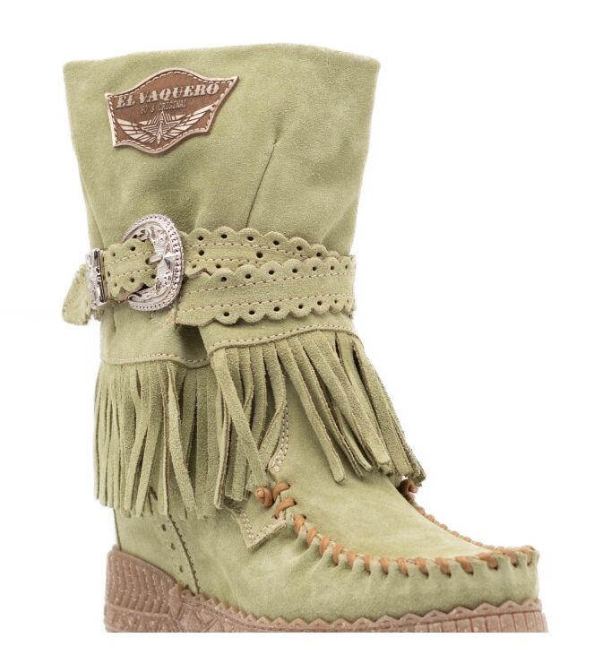 El Vaquero El Vaquero dames enkellaarzen sleehak groen Wasabi El Vaquero Dames Enkellaarzen met sleehak in Groen online kopen