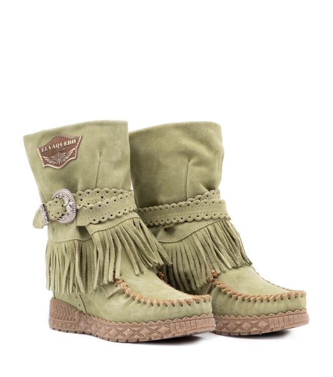 El Vaquero El Vaquero dames enkellaarzen sleehak groen Wasabi El Vaquero Dames Enkellaarzen met sleehak in Groen online kopen