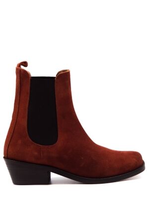 Belang dames enkellaarsjes terracotta