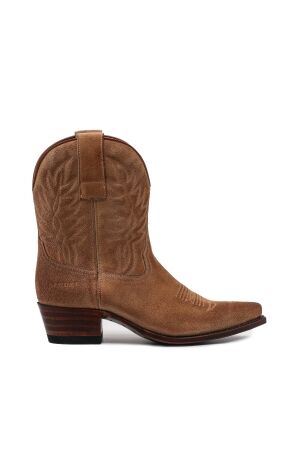 sendra boots dames enkellaarsjes beige suede