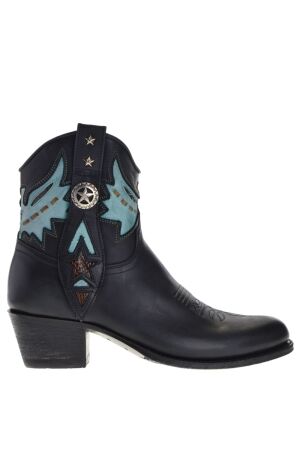 Sendra Boots dames western boots zwart combi