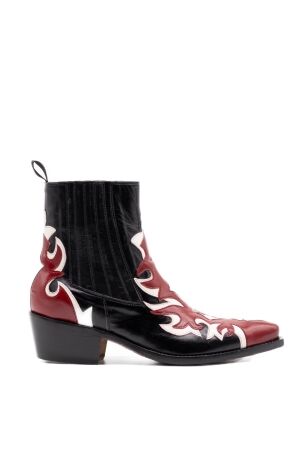 jo ghost dames enkellaarsjes zwart rood