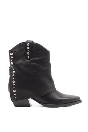 Lazamani dames laarzen met kap zwart