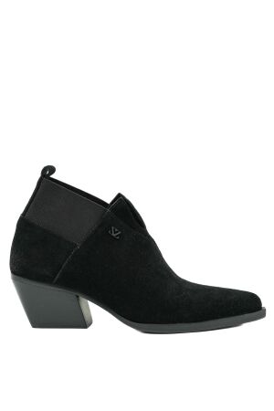 Lazamani dames enkellaarsjes zwart suede