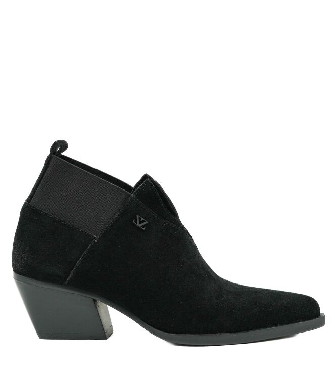 Lazamani Lazamani dames enkellaarsjes zwart suede Black Lazamani Dames Enkellaarsjes Zwart Suede