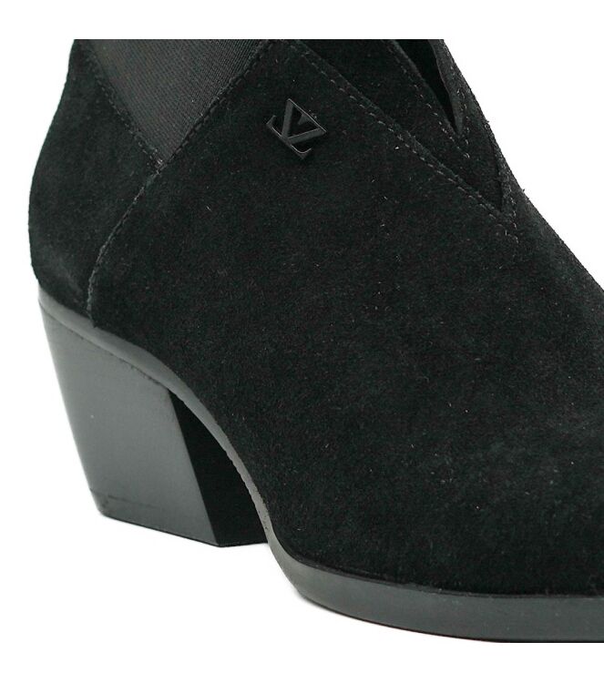 Lazamani Lazamani dames enkellaarsjes zwart suede Black Lazamani Dames Enkellaarsjes Zwart Suede