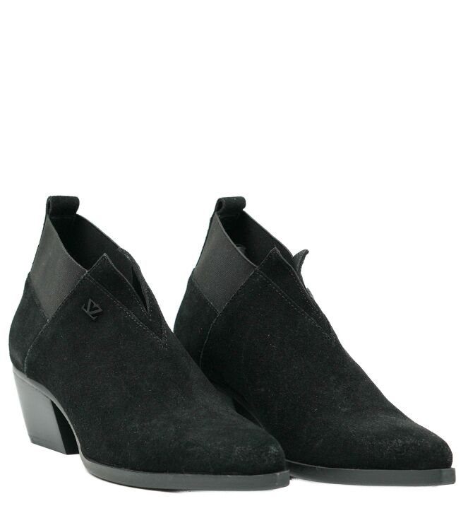 Lazamani Lazamani dames enkellaarsjes zwart suede Black Lazamani Dames Enkellaarsjes Zwart Suede