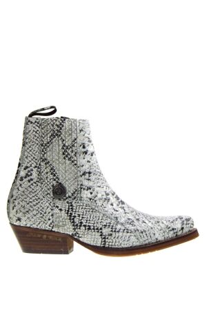 New Rock dames enkellaarsjes wit combi