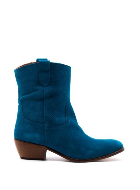 Belang Dames enkellaarsjes blauw suede