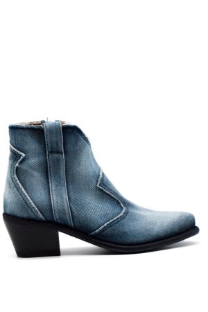 Cordwainer dames enkellaarsje blauw spijker