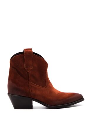 Lazamani dames enkellaarsjes bruin suede