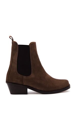 Belang dames enkellaarsjes bruin suede