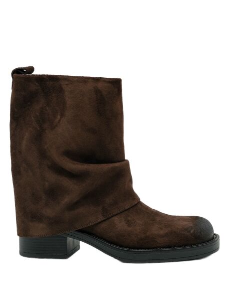 Gisel moire Dames enkelboots bruin