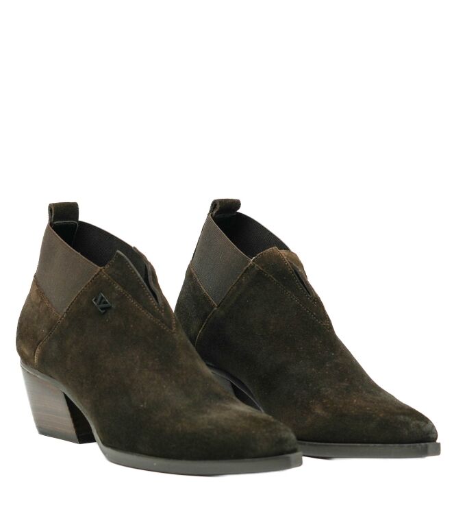 Lazamani Lazamani dames enkellaarsjes donker bruin Brown Lazamani Dames Enkellaarsjes Donker Bruin
