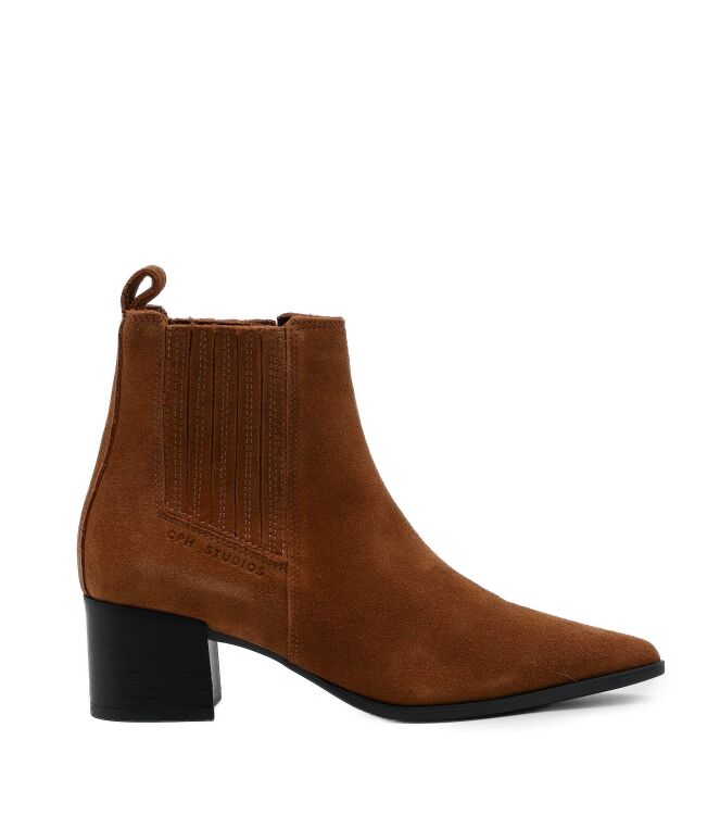 Copenhagen Studios  Dames Enkellaarsjes Bruin Suede 