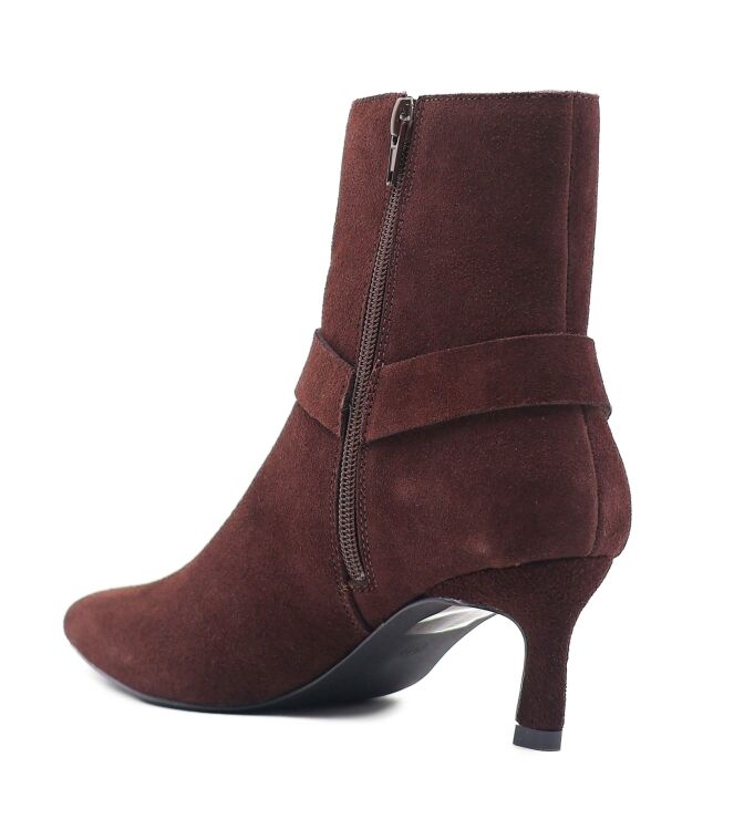 La Strada La Strada dames enkellaarsjes donker bruin Dk Brown Cow Suede La Strada Dames Enkellaarzen in Bruin online kopen