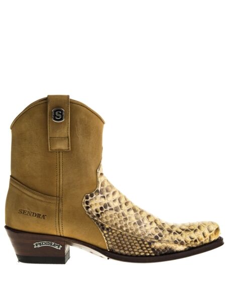 Sendra boots Dames enkellaarsjes naturel