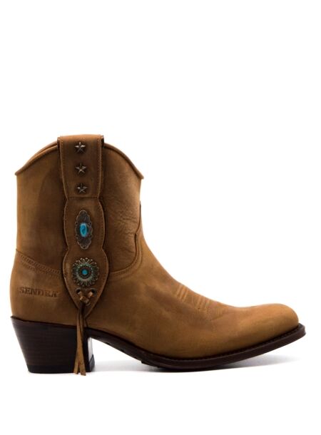 Sendra boots Dames enkellaarsjes naturel