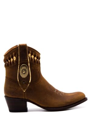 sendra boots dames cowboylaarzen cognac goud