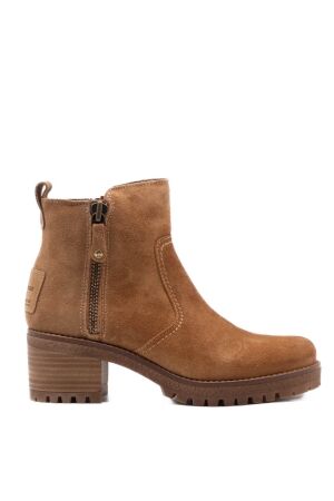 Panama Jack dames enkellaarsjes cognac suede