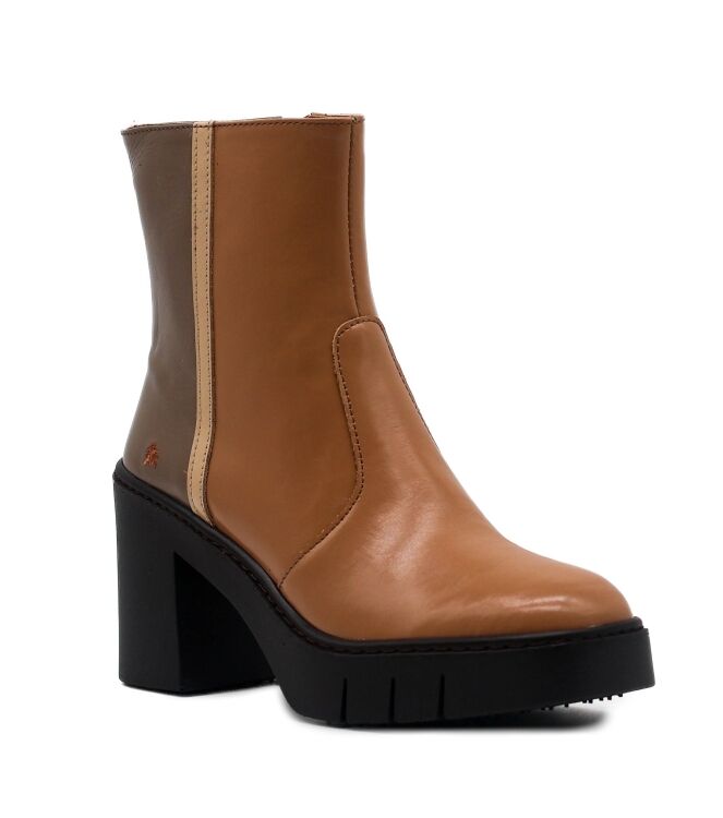 Art Art dames enkellaarsjes naturel Nappa Shinny Capuchino Taupe Art Dames Enkellaarzen in Naturel online kopen