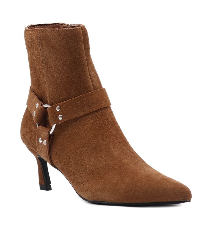 La Strada La Strada dames enkellaarsjes bruin Cognac Cow Suede La Strada Dames Enkellaarzen in Naturel online kopen