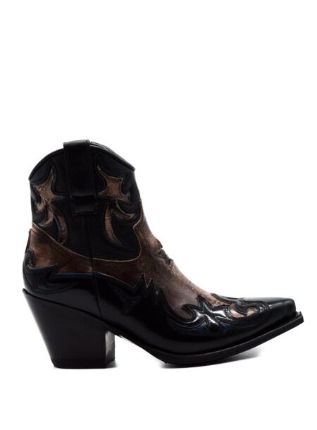 Sendra boots Dames enkellaarsjes zwart combi