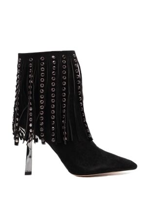 Alma en Pena dames enkellaarsjes zwart suede