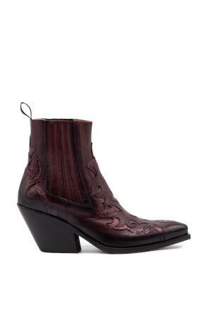 Jo Ghost dames enkellaarsjes bordo combi
