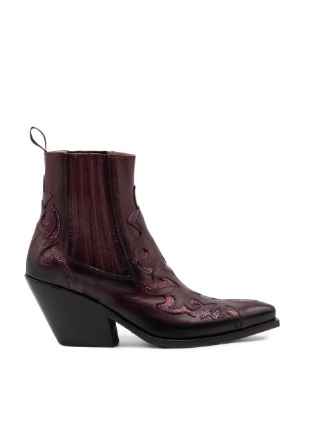 Jo ghost Dames enkellaarsjes bordo combi
