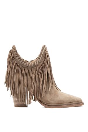 Alma en Pena dames enkellaarsjes beige suede