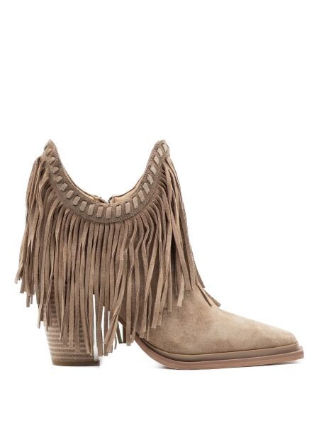 Alma en pena Dames enkellaarsjes beige suede