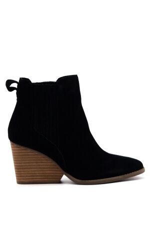 Toms dames enkellaarsjes zwart suede
