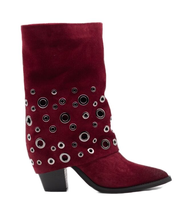 Julie Dee Julie Dee dames enkellaarsjes rood suede Crosta Amarone Julie Dee Enkellaarsjes met Hak in Rood online kopen