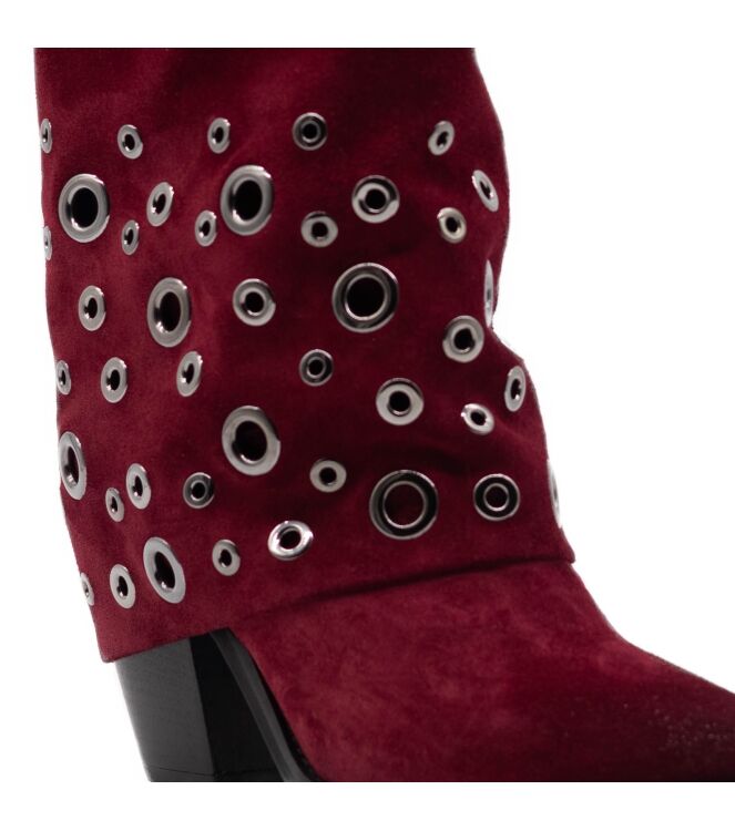 Julie Dee Julie Dee dames enkellaarsjes rood suede Crosta Amarone Julie Dee Enkellaarsjes met Hak in Rood online kopen
