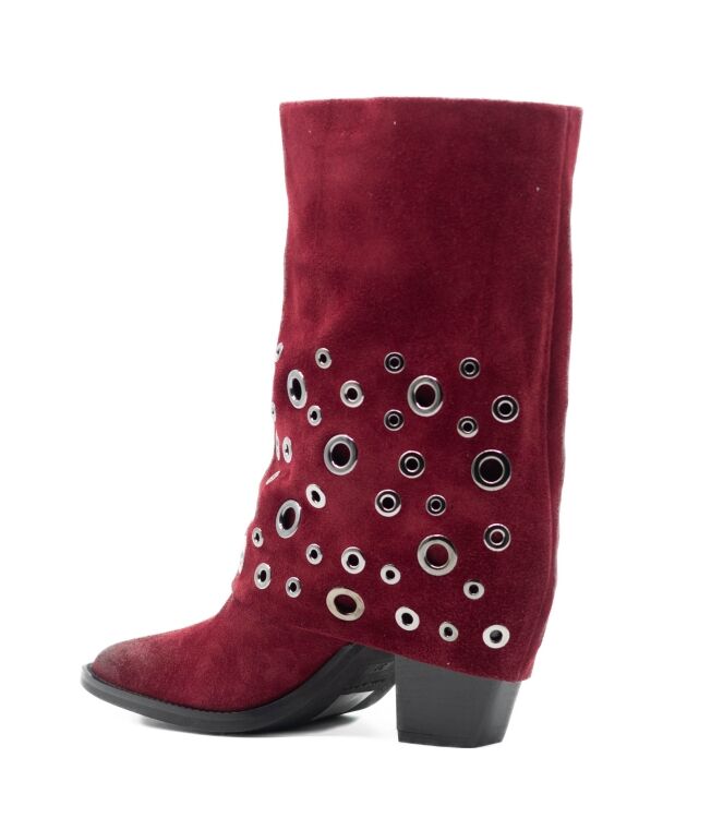 Julie Dee Julie Dee dames enkellaarsjes rood suede Crosta Amarone Julie Dee Enkellaarsjes met Hak in Rood online kopen